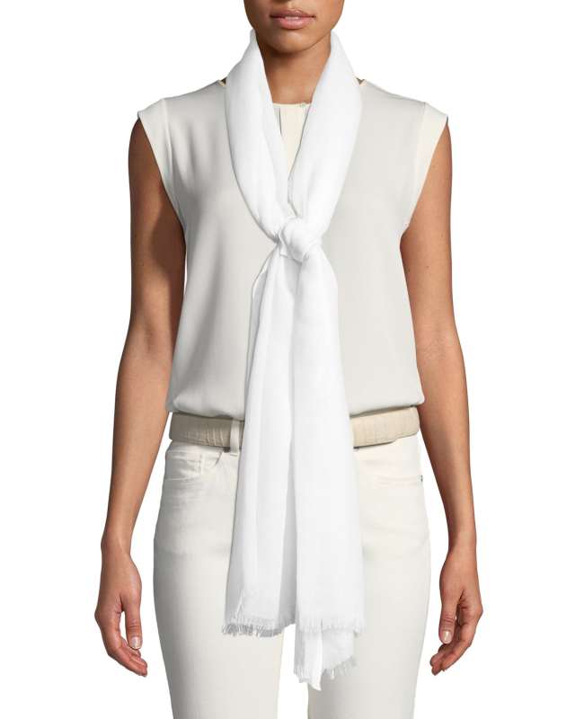 Aria Contrast-Border Soffio Stole